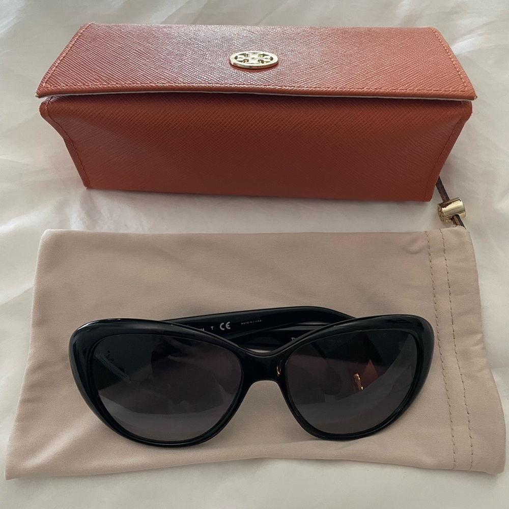 Tory Burch Black Sunglasses with Orange Case